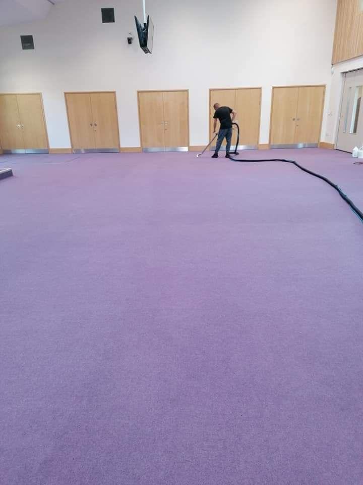 Business reception carpet professionally cleaned
