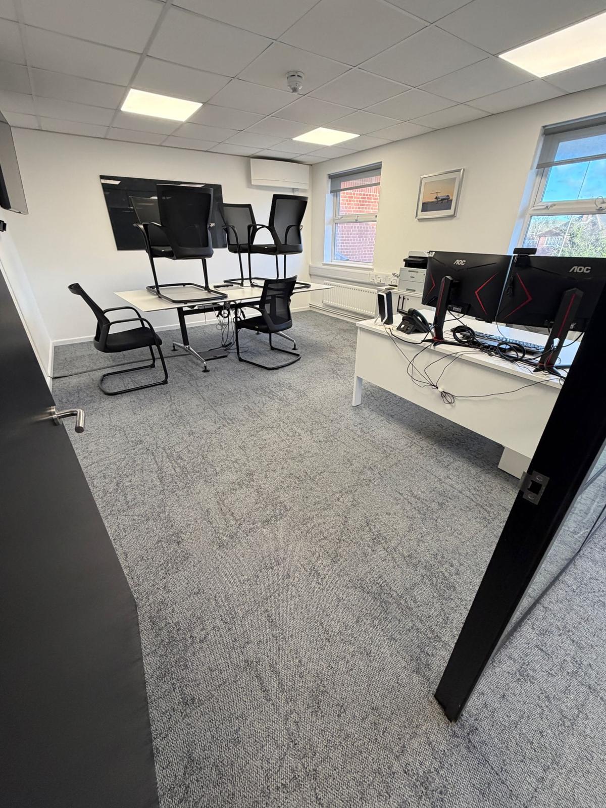 Commercial carpet cleaning in a Surrey office