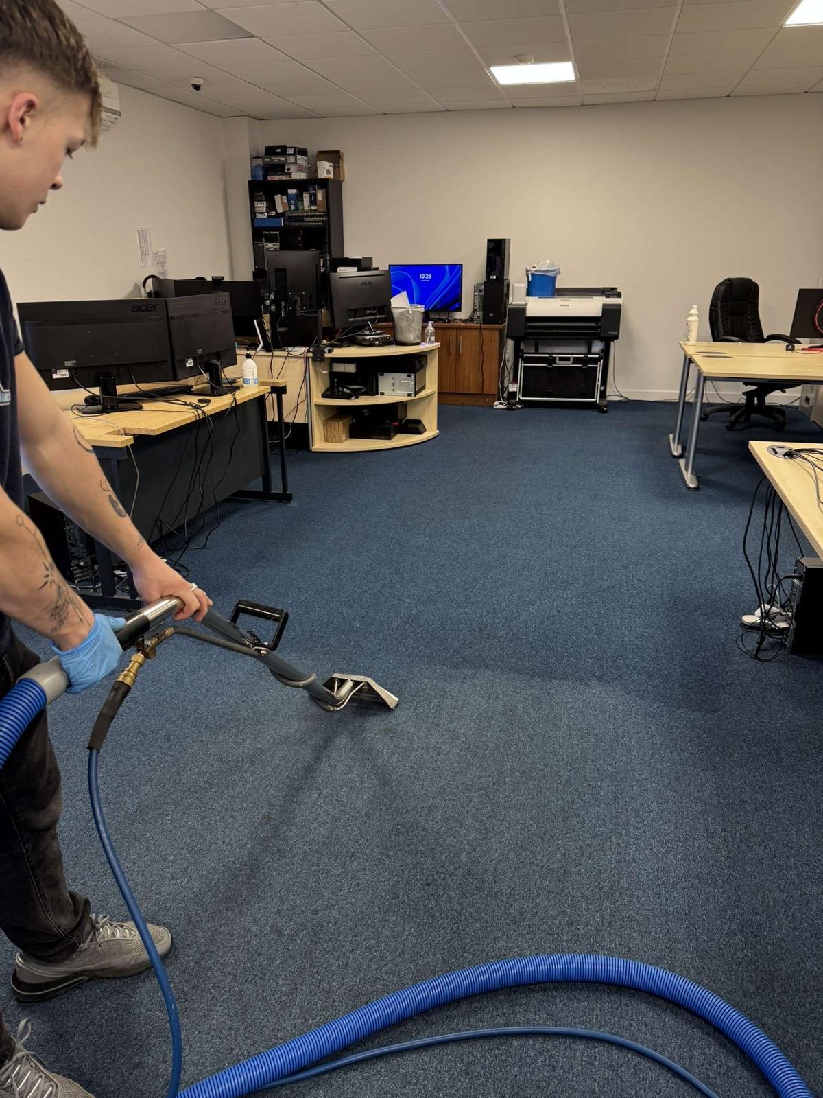 Carpet deep clean in a Surrey workplace