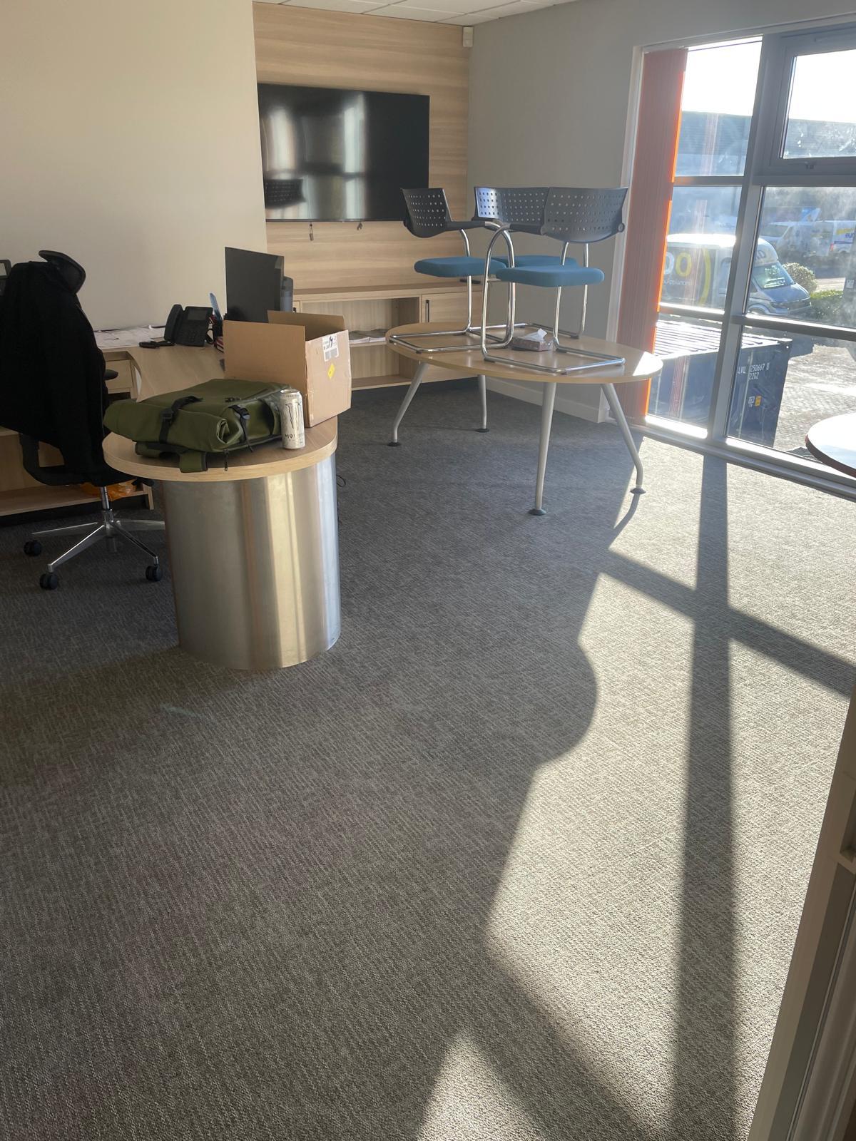 Open-plan office carpet cleaning in Surrey